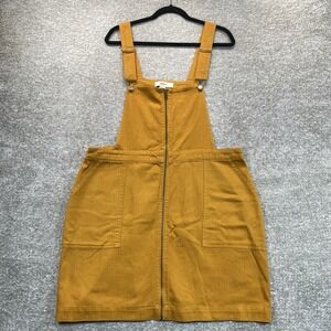 Forever 21 Plus Size 1X Gold Woven Overall Dress Herringbone Zip Front NWT